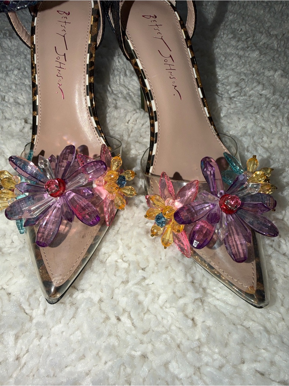Betsy Johnson floral Ankle Strap Heels - Picture 3 of 9